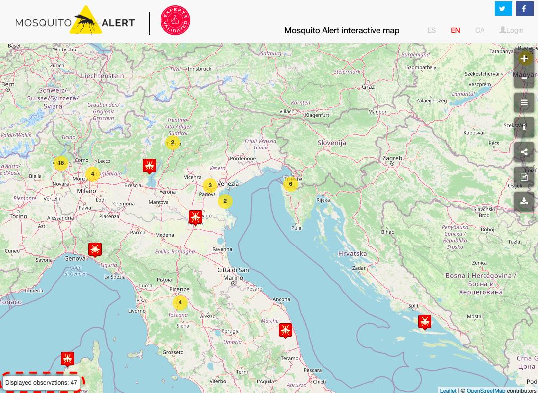Share Citizens Observations From The Map Mosquito Alert   21 1 